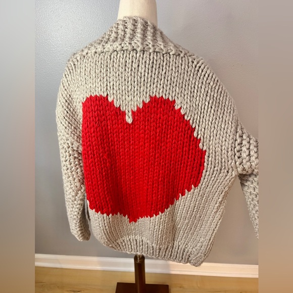 NWT NEW CHICWISH Key to My Heart Open Cardigan Chunky Knit Sweater HANDMADE XS - Picture 10 of 13
